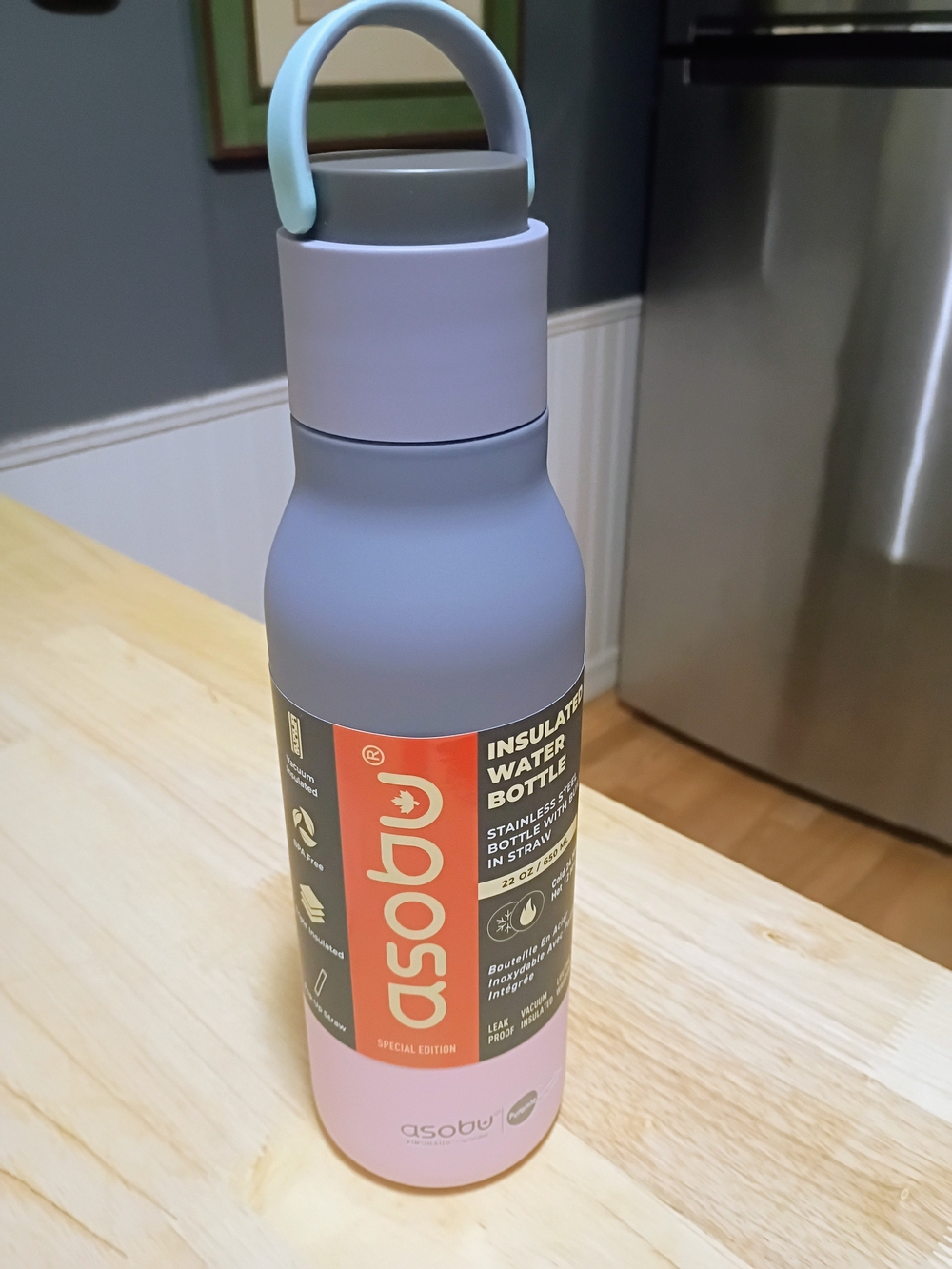 Asobu Insulated Water Bottle in Blue and Pink